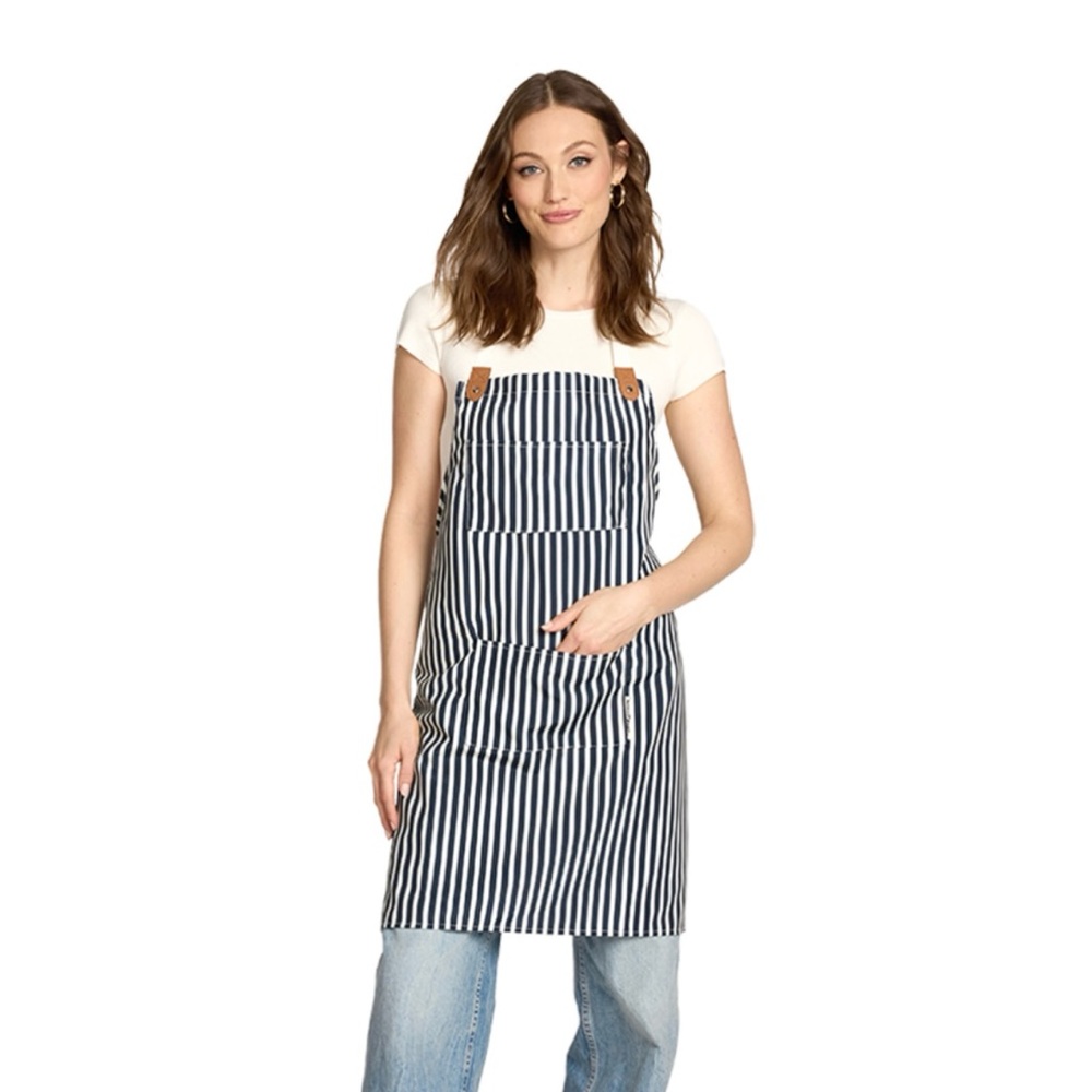 Striped Apron Navy/White One Size Fits Most